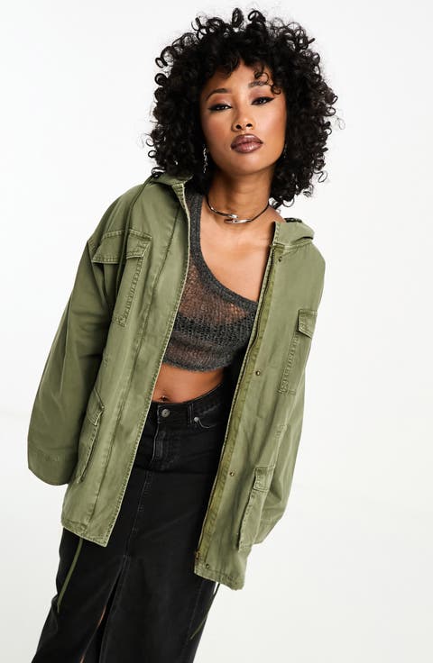 Hooded Cotton Twill Parka