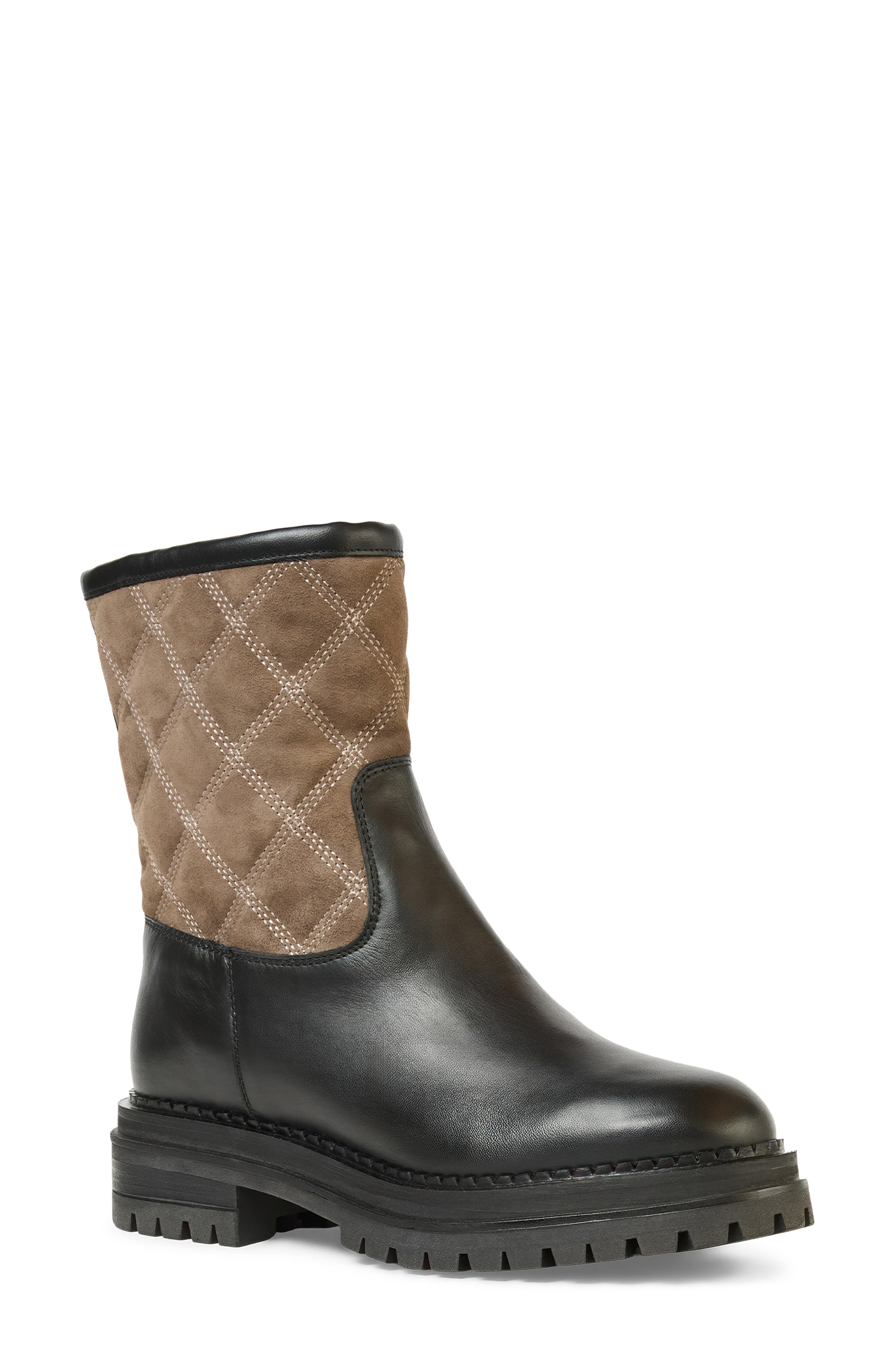 Zema Waterproof Leather Boot, Main, color, BLACK/ TOBACCO