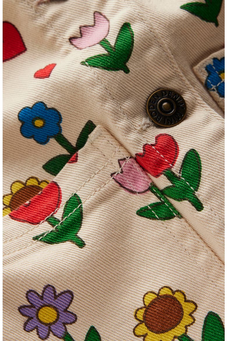 Kids' Floral Denim Jacket, Alternate, color, IVORY SUNFLOWER GARDEN