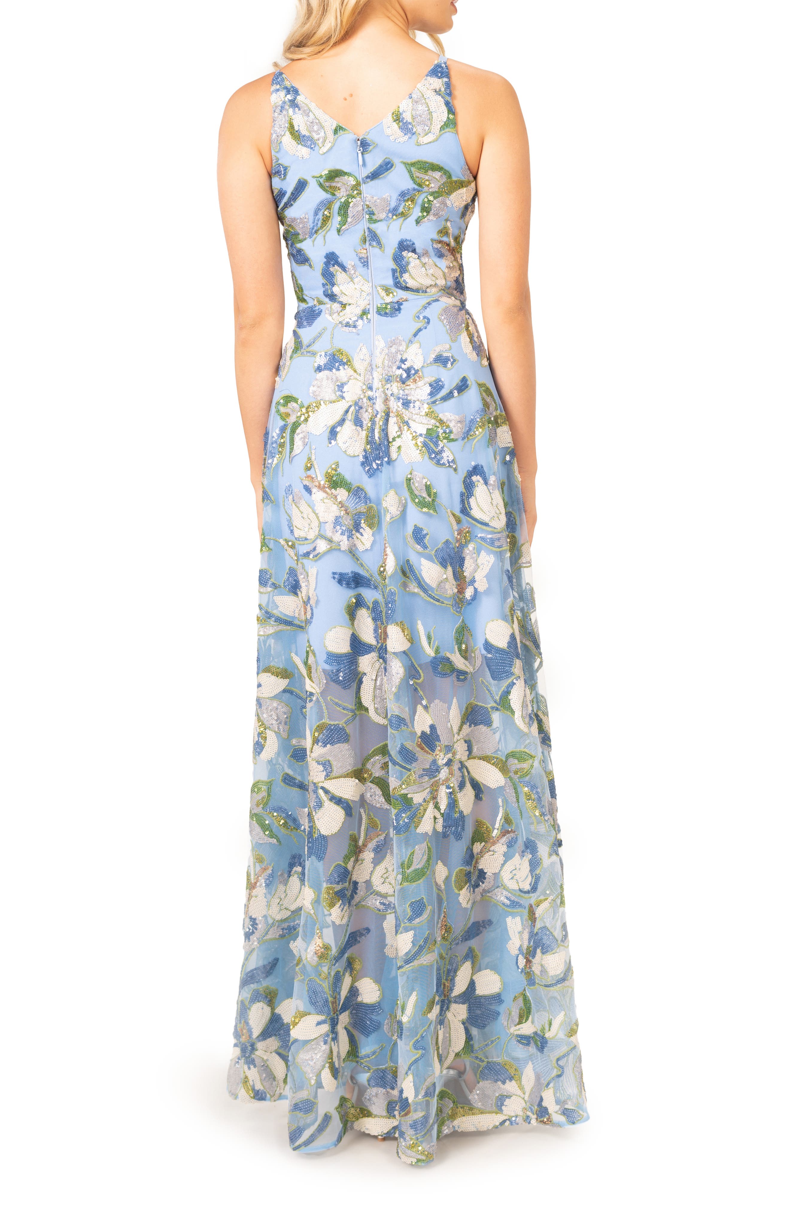 Dress the Population Ariyah Floral Sequin Gown (Women) | Nordstromrack