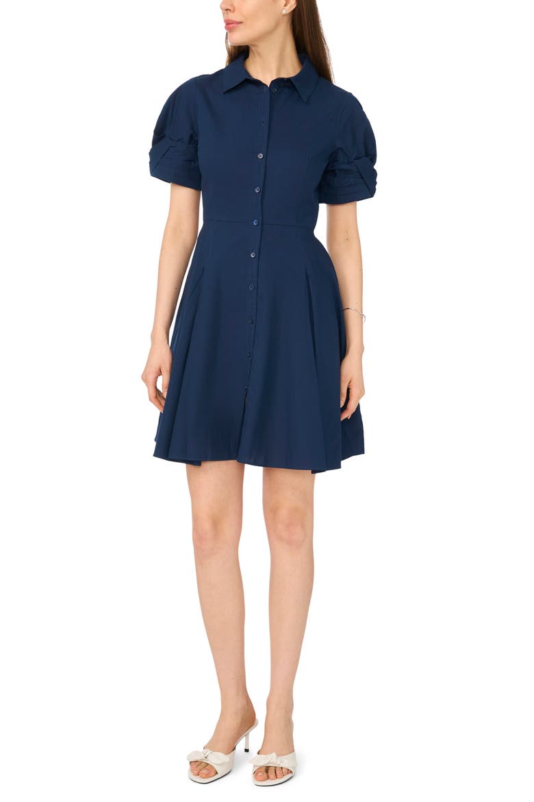 Balloon Sleeve Shirtdress, Alternate, color, CLASSIC NAVY