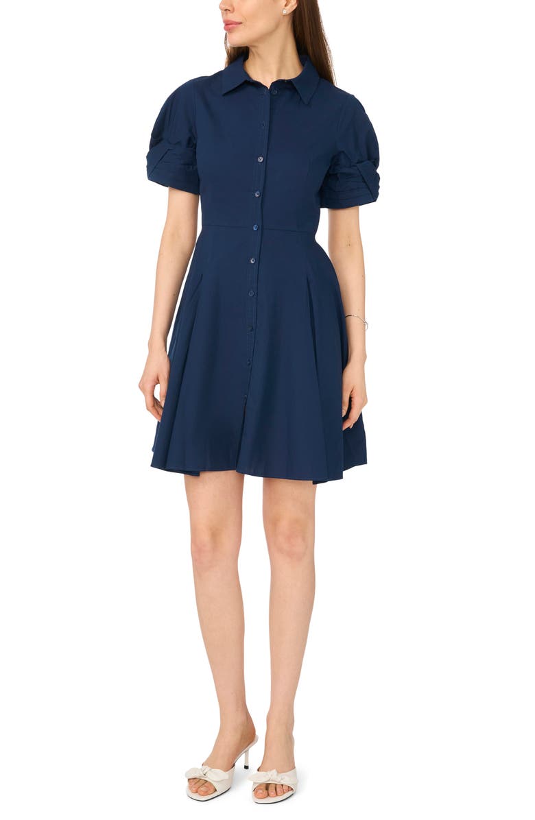 Ted Baker Balloon Sleeve Shirtdress, Alternate, color, Classic Navy