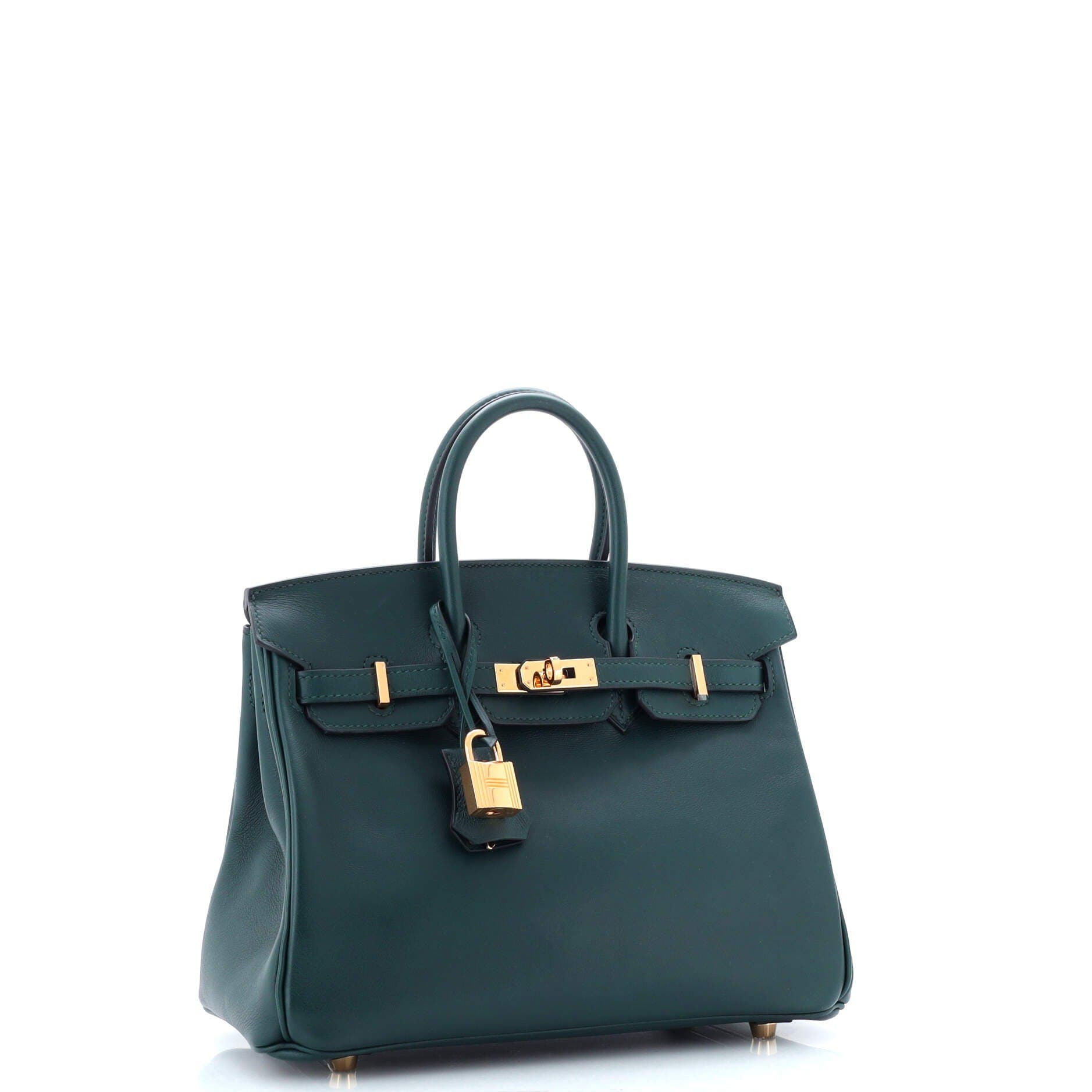 Pre-Owned Hermes Birkin Handbag Green Swift with Gold Hardware 25, Alternate, color, 