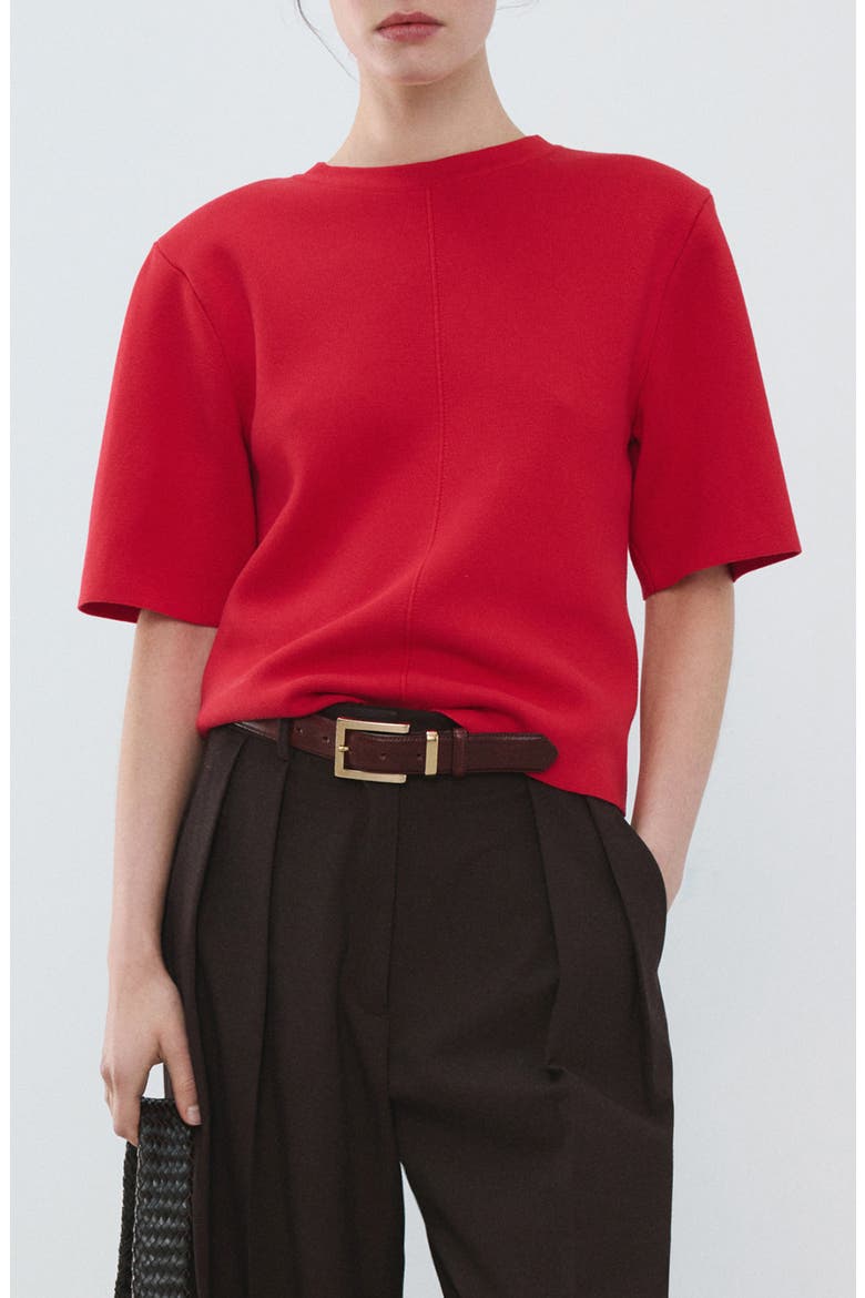 Short Sleeve Knit Sweater, Main, color, RED