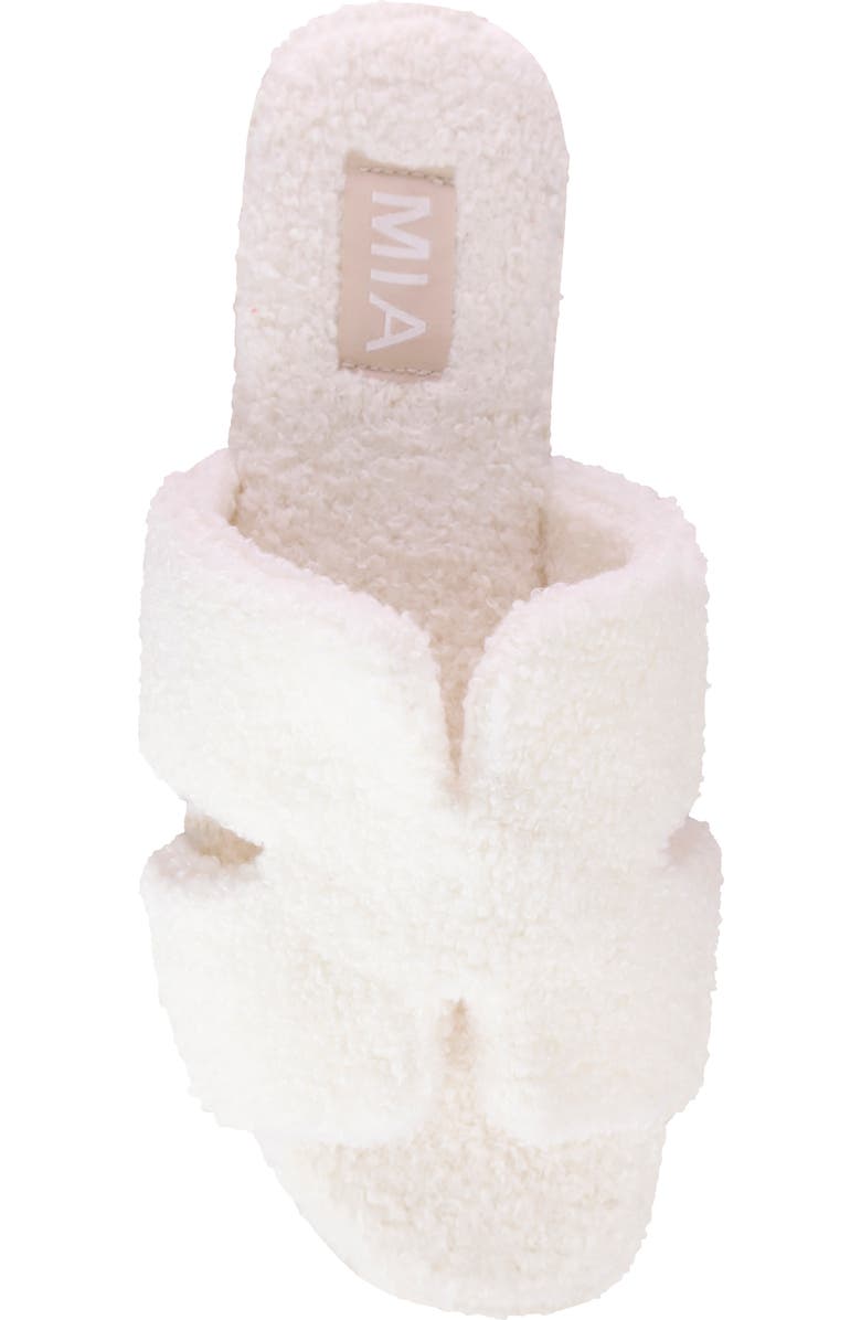 MIA Cosette Faux Shearling Sandal, Alternate, color, White