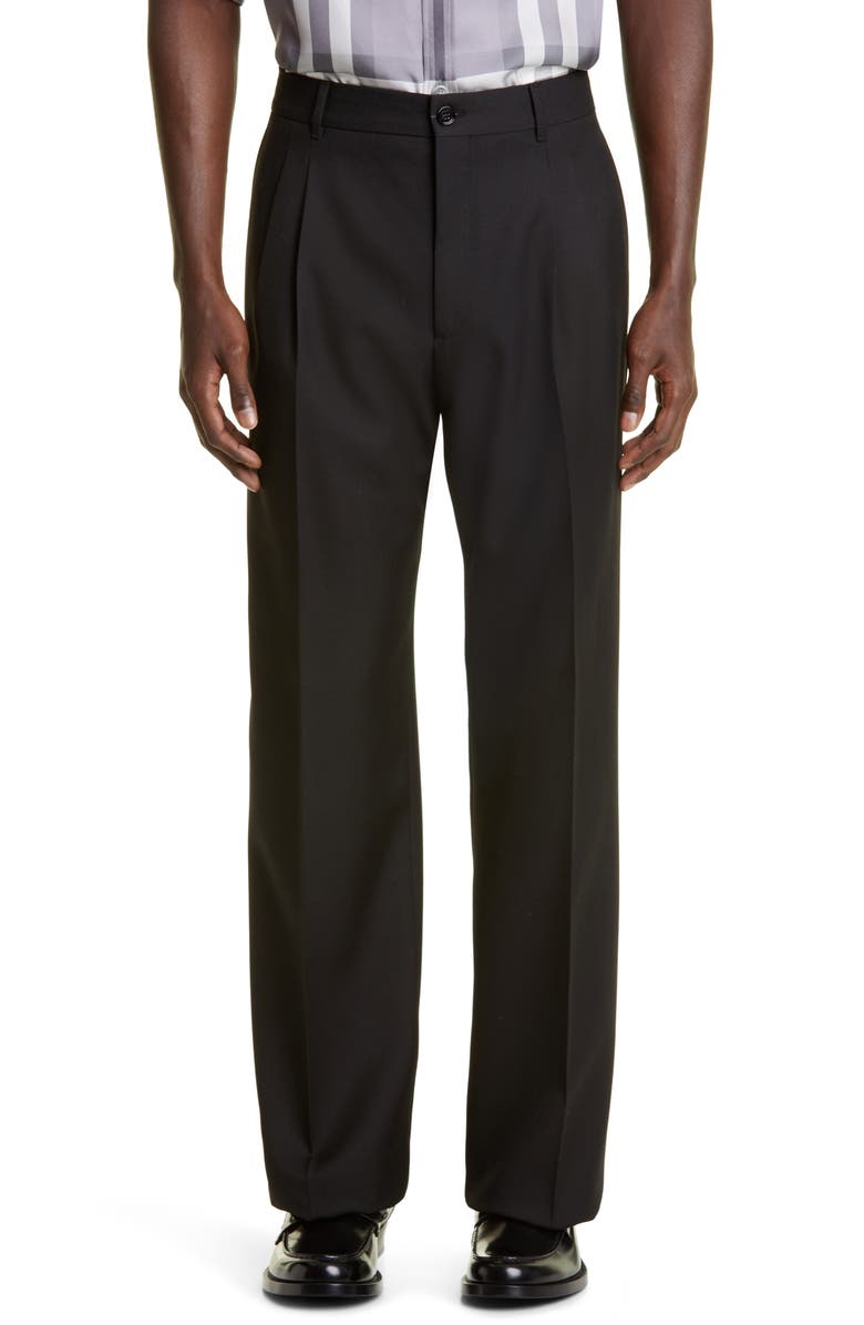 Burberry Men's Wide Leg Wool Pants, Main, color, 