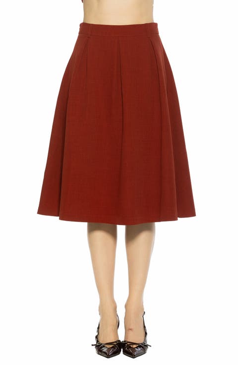 Camille Pleated Midi Skirt