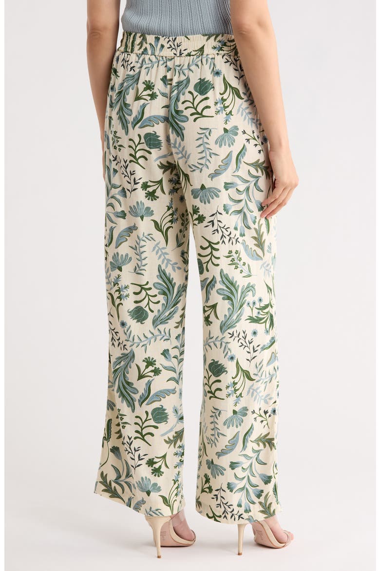Pull-On Wide Leg Pants, Alternate, color, NATURAL GREEN PRINT