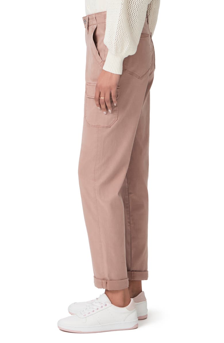 PAIGE Drew High Waist Straight Leg Cargo Pants, Alternate, color, Vintage Mauve Dune