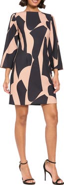London Times Boatneck Mini Shift Dress