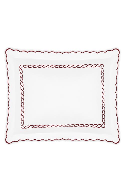 Matouk Classic Chain Scallop Pillow Sham In Red