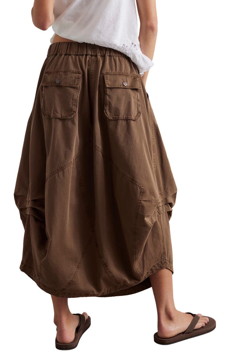 Willow Poplin Midi Skirt, Alternate, color, CHOCOLATE