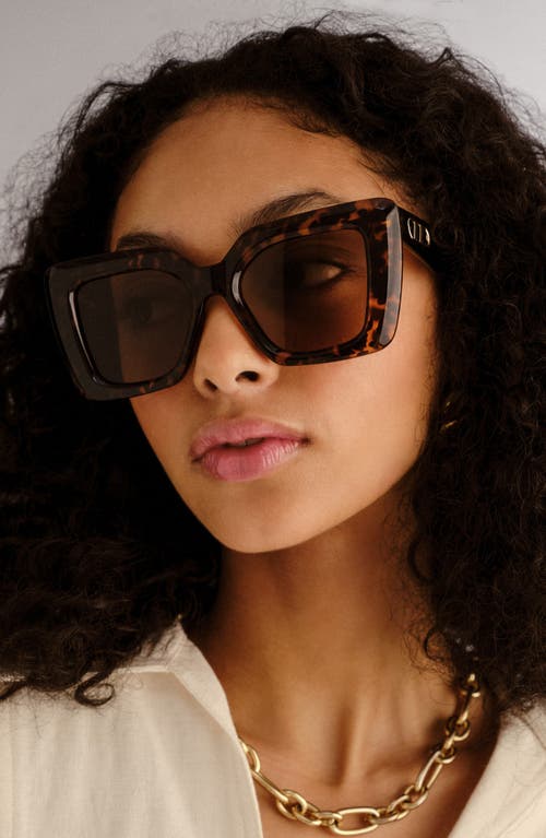 Le Specs Unimaginable 52mm Square Sunglasses In Dark Tort/brown Mono