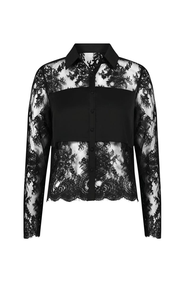 The Noli Shop Vienna Lace Blouse, Alternate, color, Black