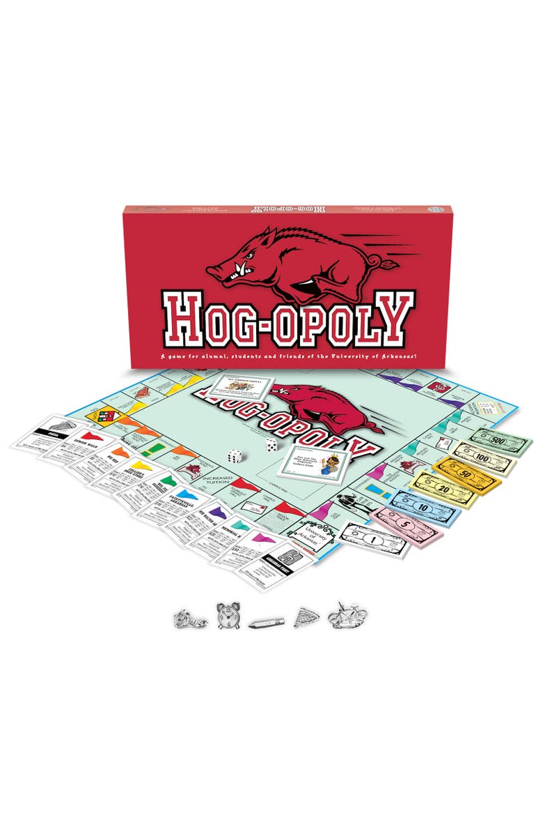 Late for the Sky University Of Arkansas Hogopoly Monopoly Board Game, Main, color, 