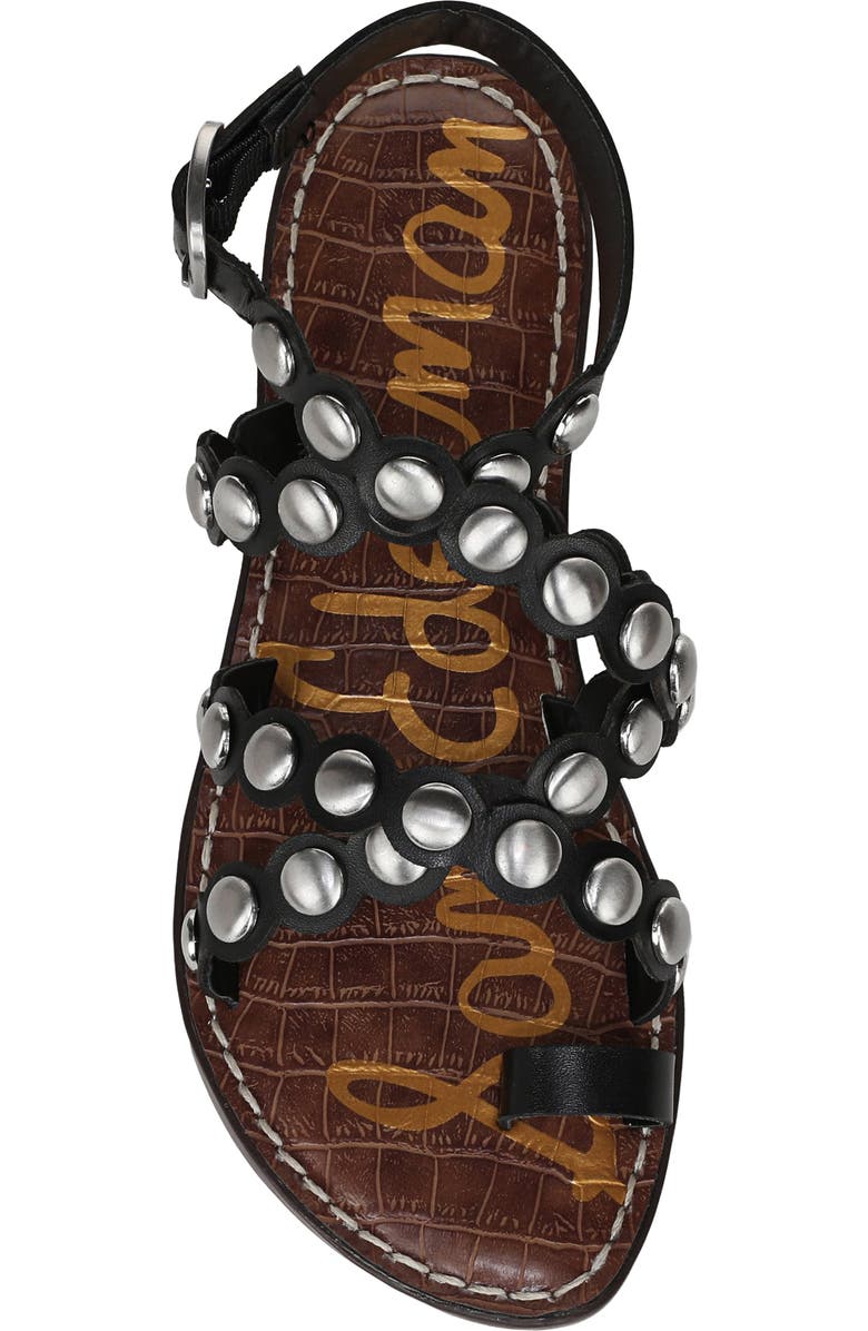 Sam Edelman Gloria Stud Ankle Strap Sandal, Alternate, color, Black