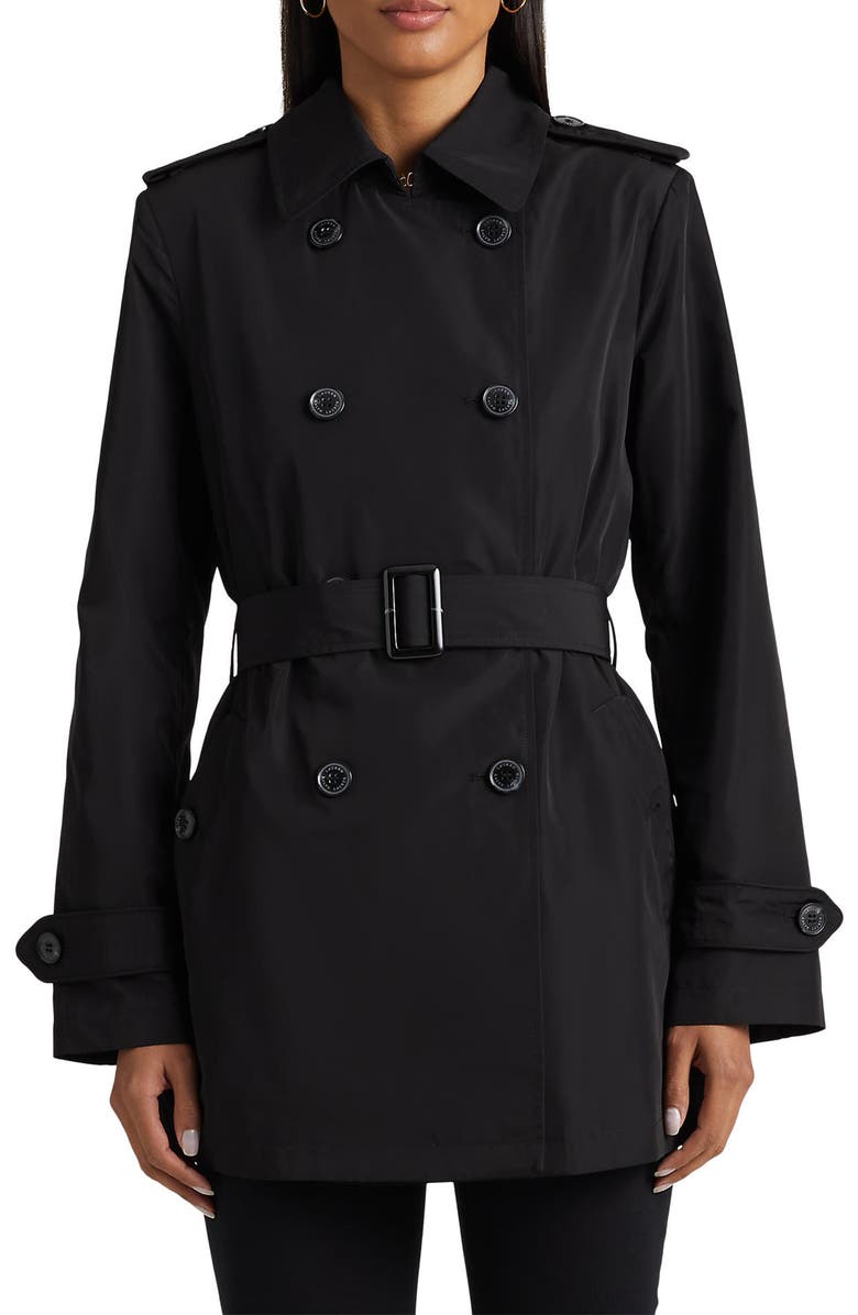 Lauren Ralph Lauren Belted Water Repellent Taffeta Trench Coat, Main, color,