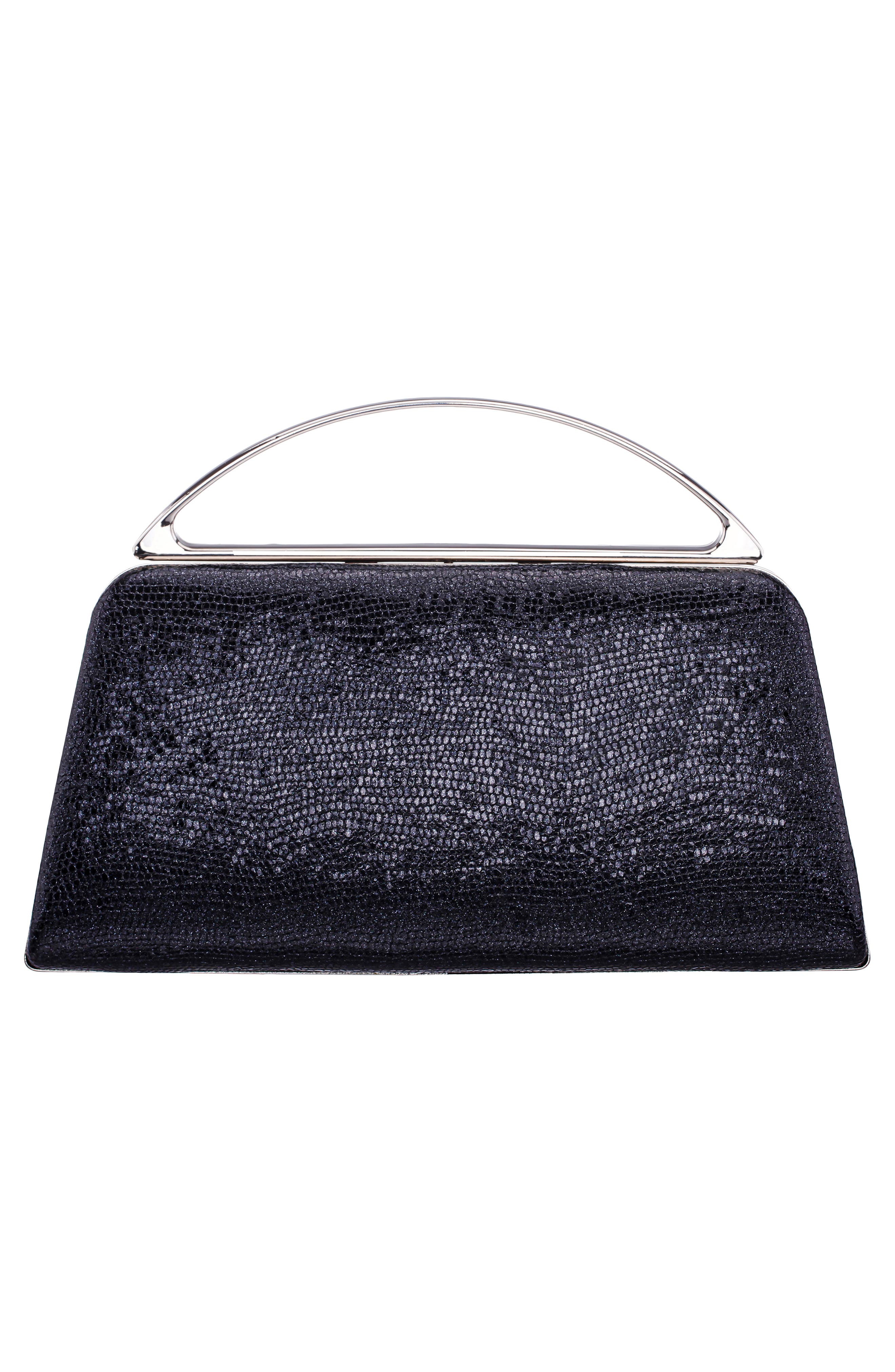 Genesis Faux Leather Clutch, Alternate, color, BLACK