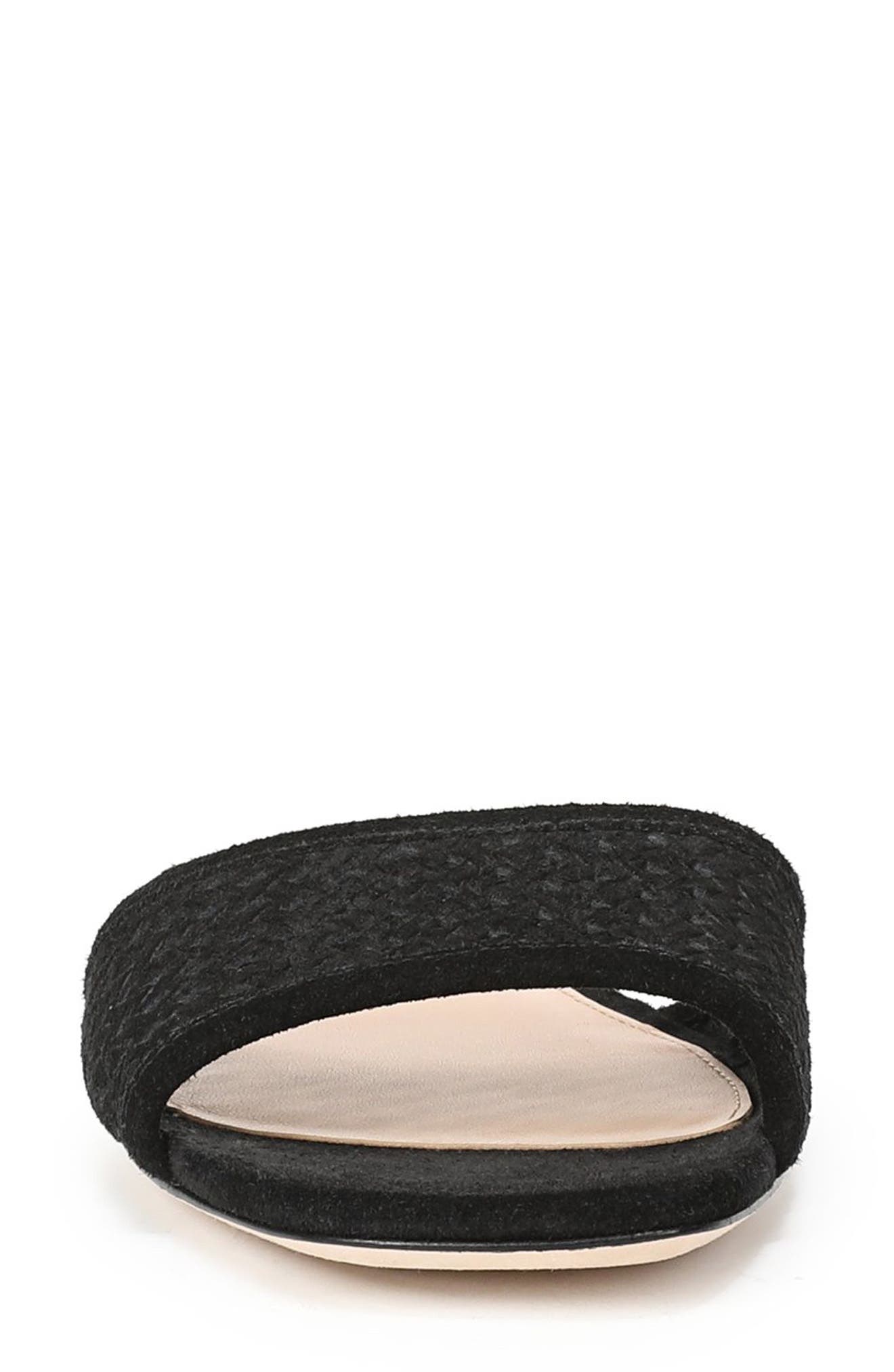 Myla Perforated Slide Sandal, Alternate, color, BLACK