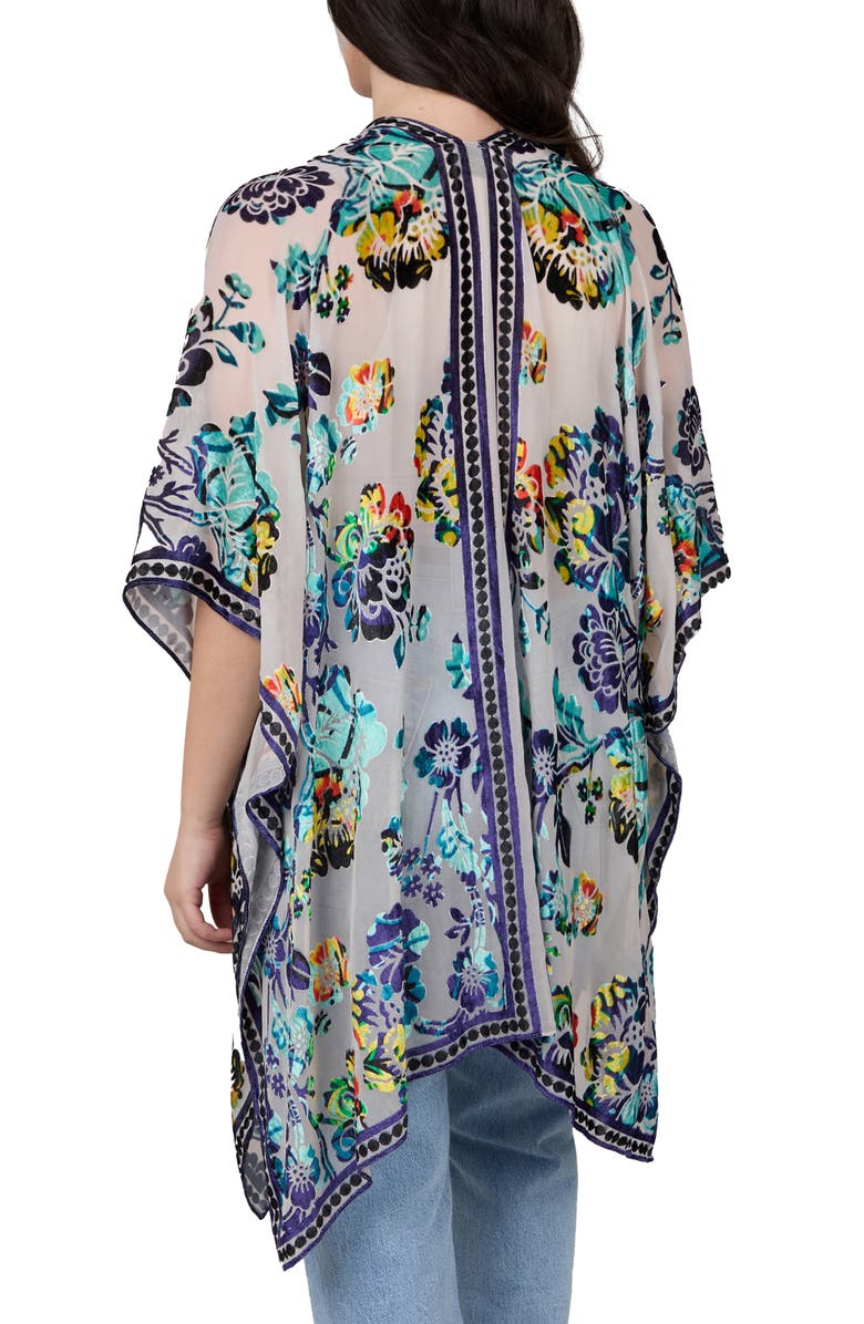 SAACHI Velvet Floral Ruana, Alternate, color, Blue