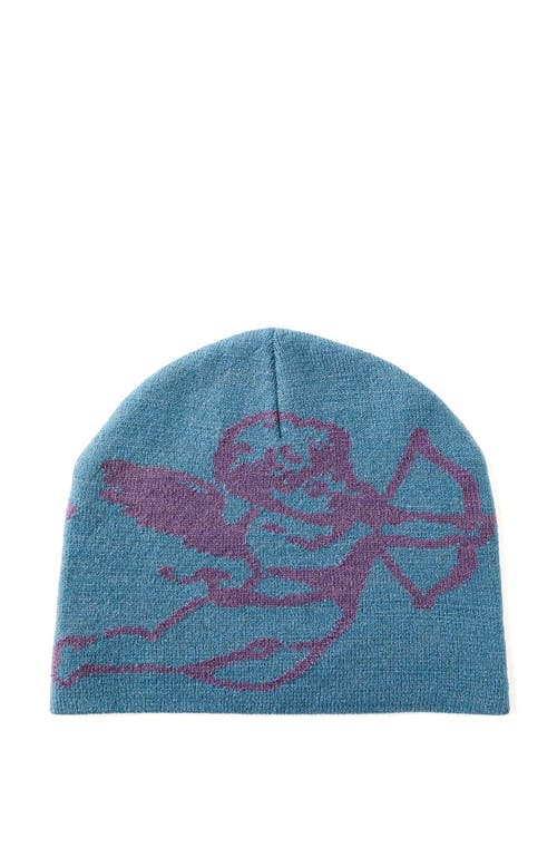 Cotton On Skull Beanie In Blue