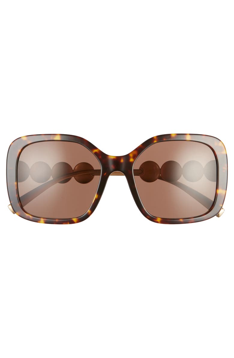 Versace 53mm Square Sunglasses, Alternate, color, Havana/ Brown Solid