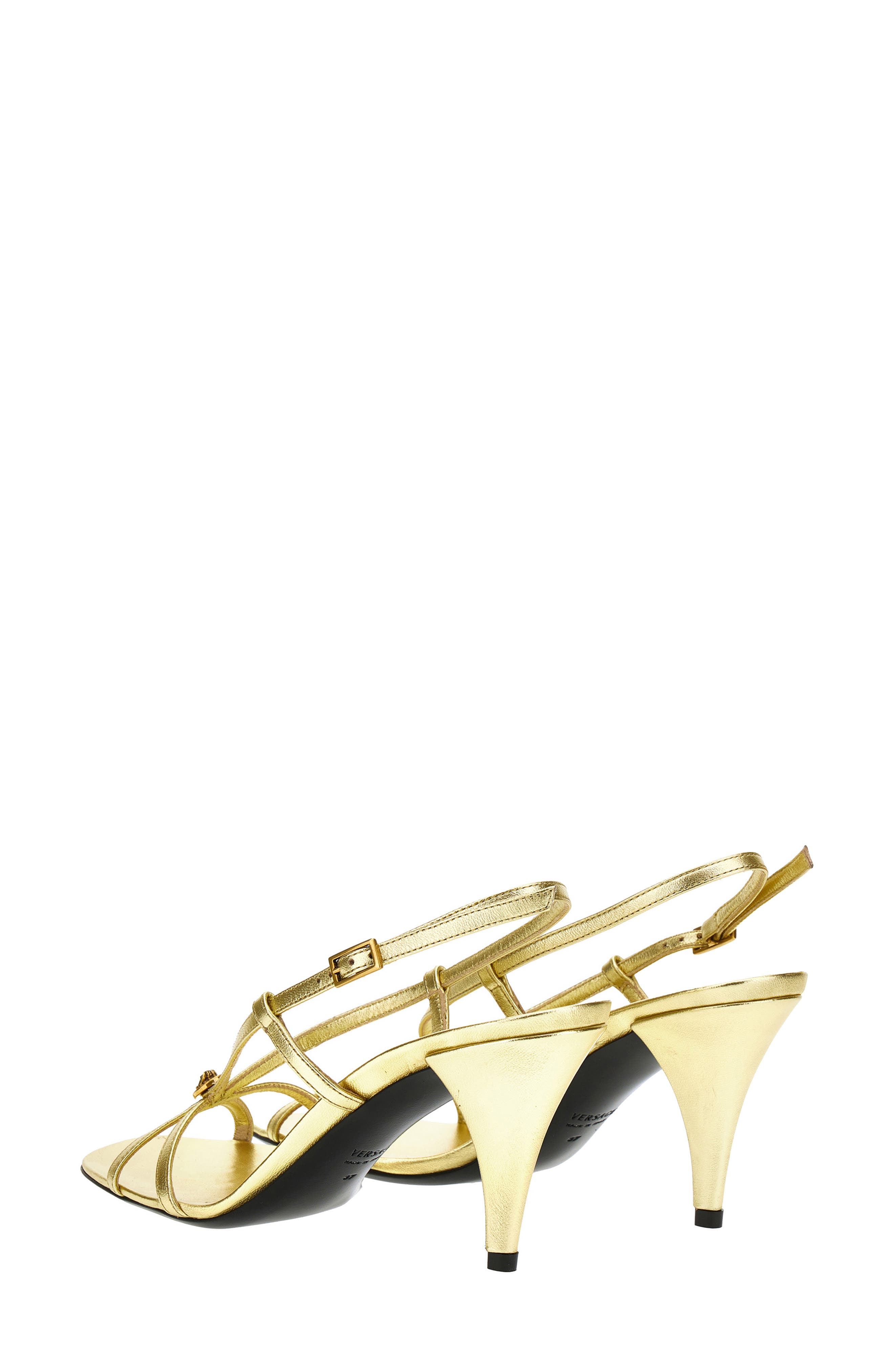 Laminated Strappy Sandal, Alternate, color, GOLD GOLD