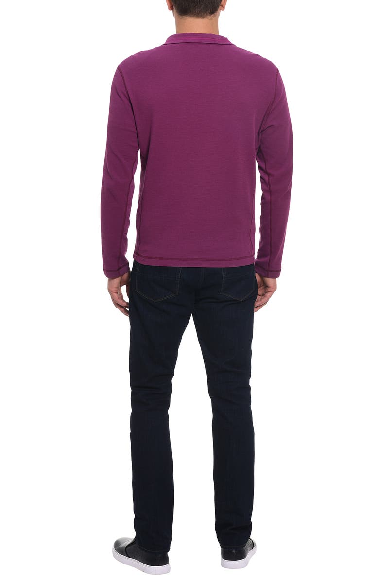 Robert Graham Polaris Embroidered Skull Quarter Zip Pullover, Alternate, color, Berry