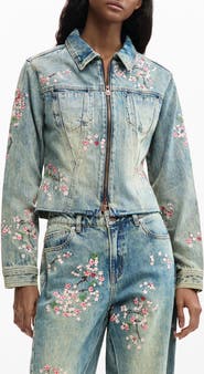 Desigual Embroidered Denim Trucker Jacket