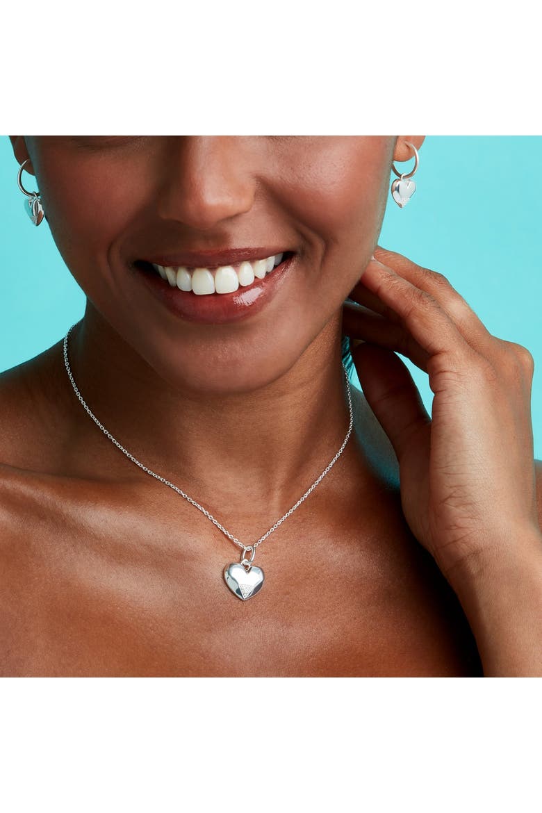 Art Deco Hearts Pendant, Alternate, color, Sterling Silver