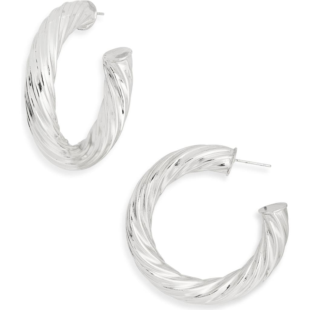 Tasha Twisted Hoop Earrings In Silver