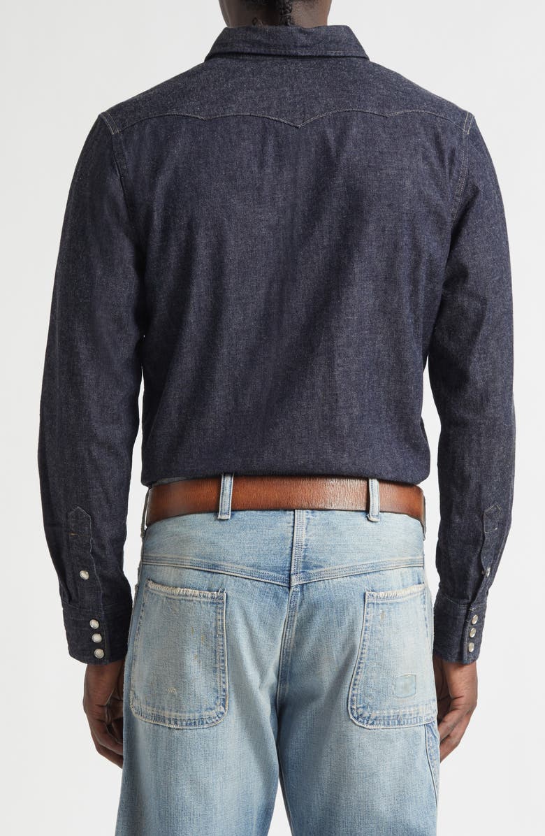 Double RL Buffalo West Slim Fit Denim Western Snap-Up Shirt, Alternate, color, 