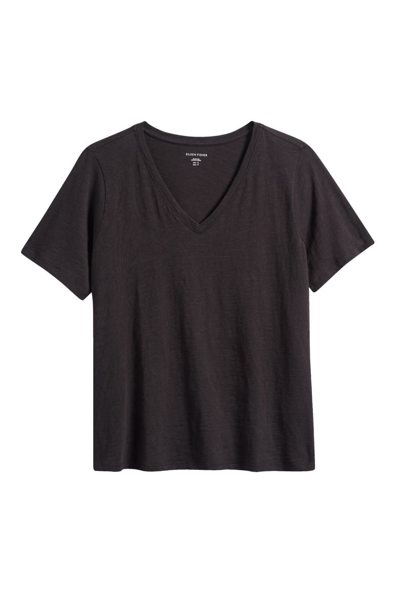 Easy Organic Cotton V-Neck T-Shirt, Alternate, color, BLACK