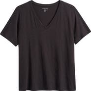 Eileen Fisher Easy Organic Cotton V-Neck T-Shirt