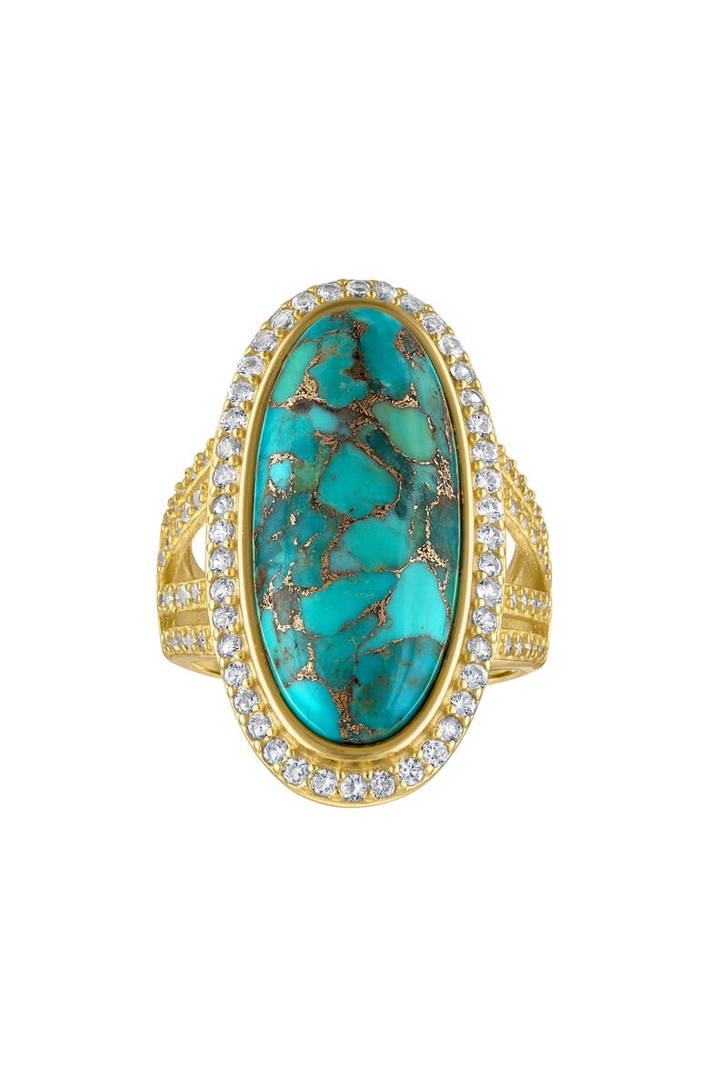 FZN Composite Turquoise Ring, Main, color, Yellow Gold/ Turquoise