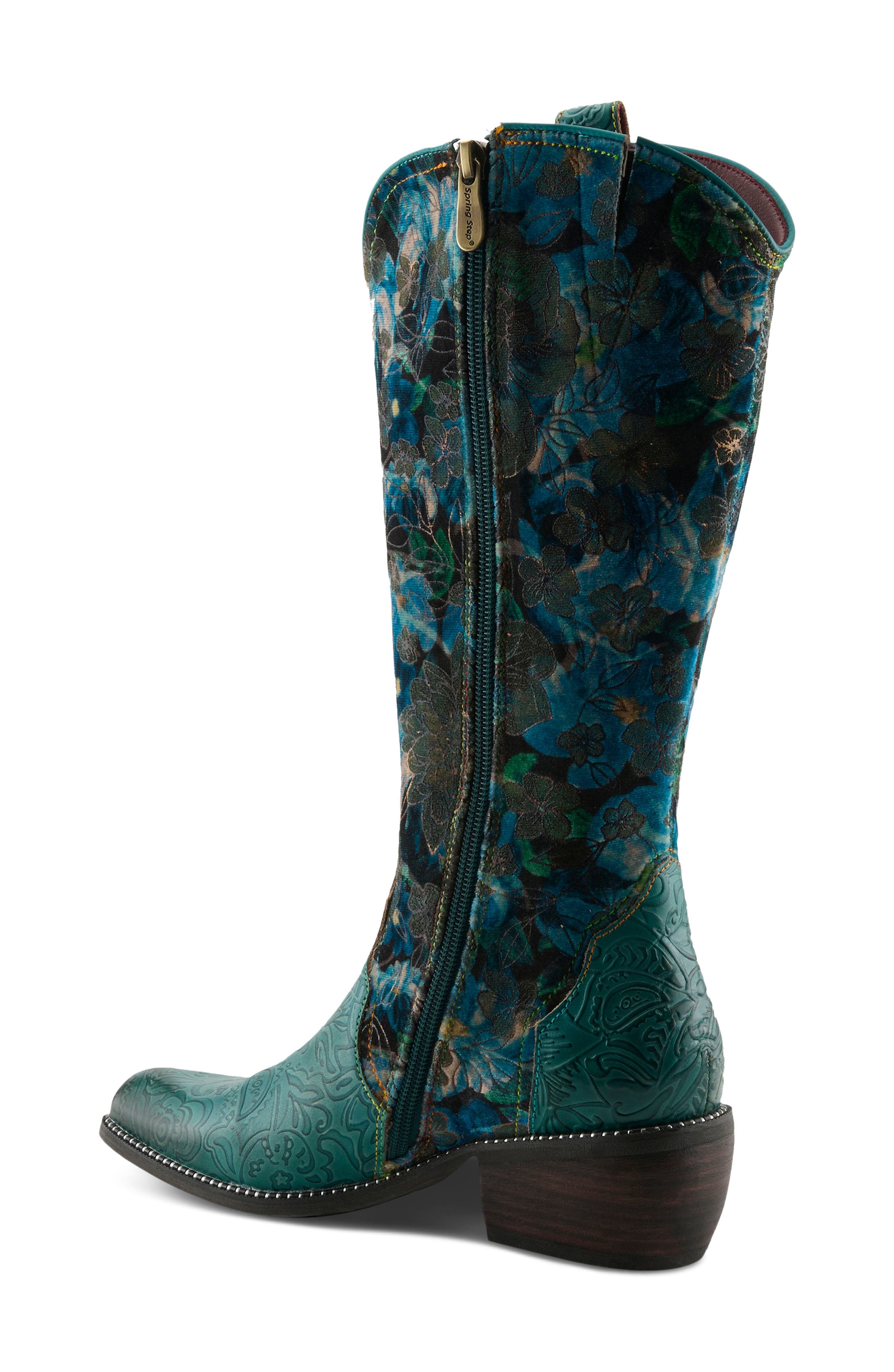 L'Artiste by Spring Step Rodeoqueen Western Boot, Alternate, color, Turquoise Multi