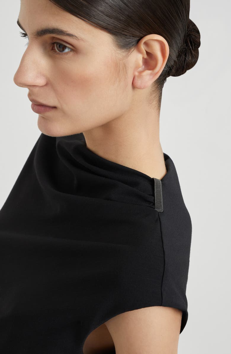 Brunello Cucinelli Ruched T-shirt with monili, Alternate, color, 