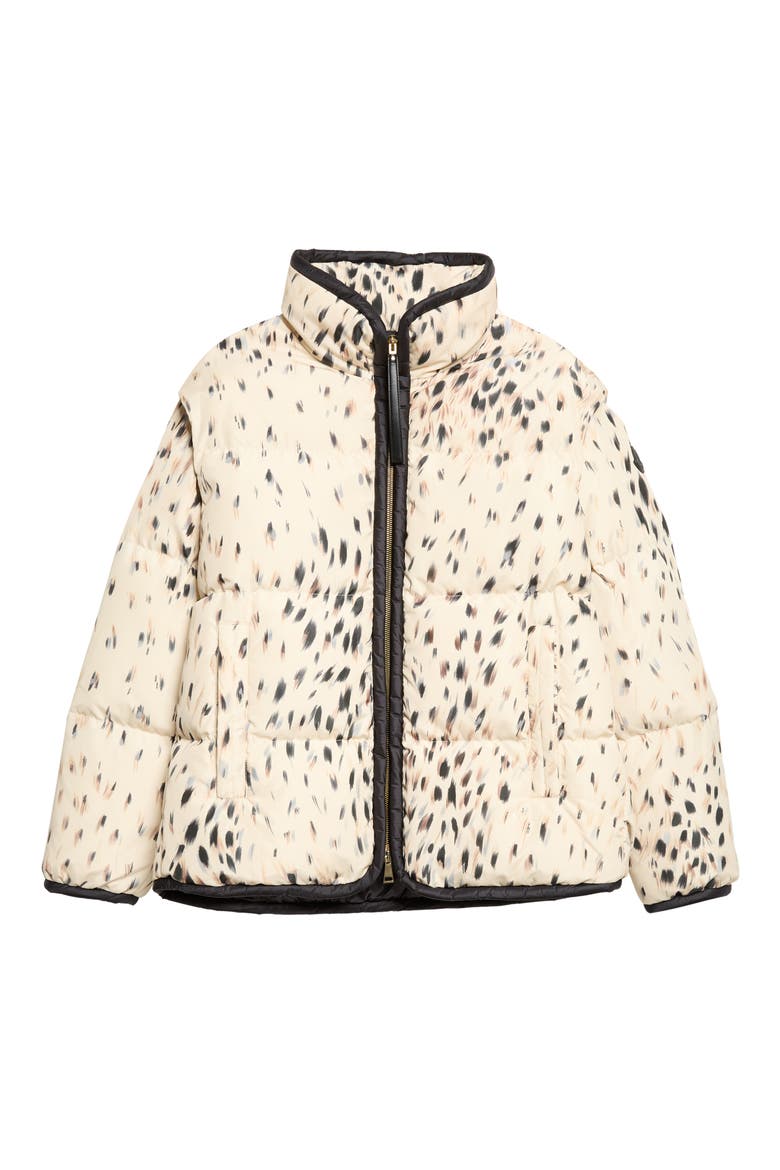 Rayonnant Animal Print Quilted Puffer Jacket, Main, color, WHITE ANIMALIER