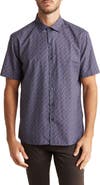 WESTZEROONE Alvin Floral Print Short Sleeve Button-Up Shirt
