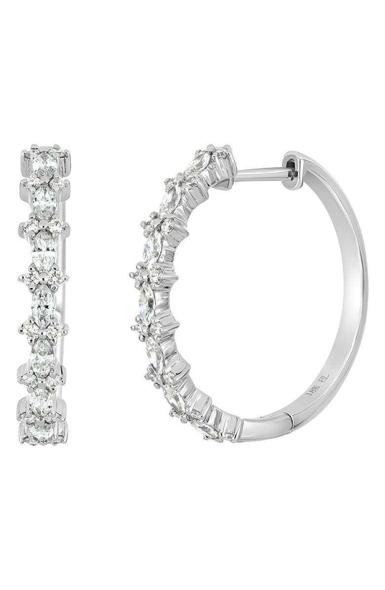 Bony Levy Diamond Hoop Earrings, Main, color, 18K White Gold