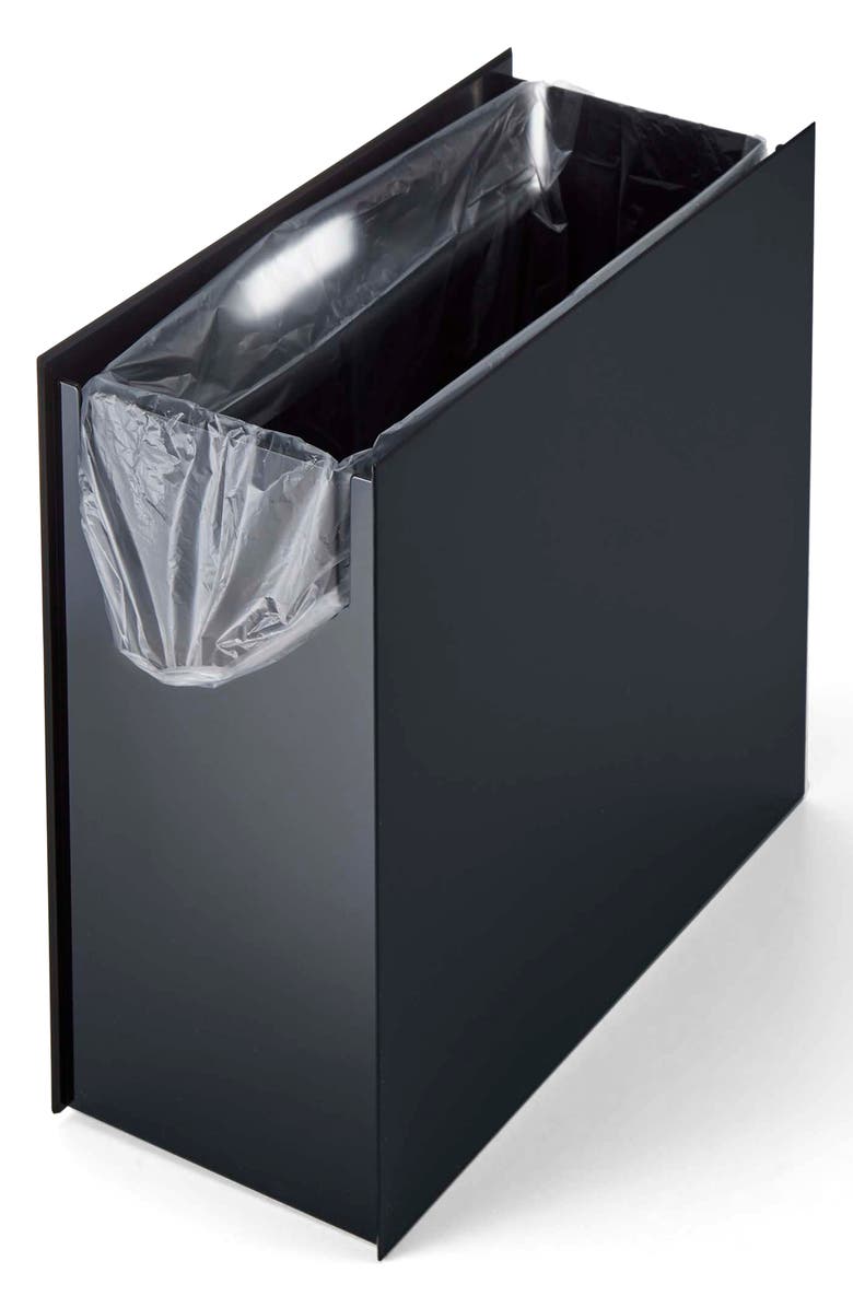 Yamazaki Wide Trash Can, Alternate, color, Black