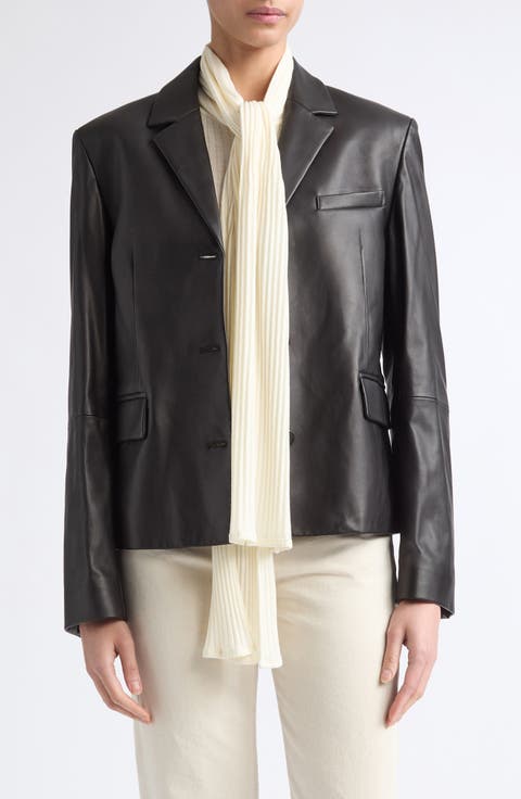 Short Leather Blazer