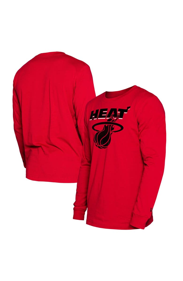 New Era Men's New Era  Red Miami Heat 2024/25 City Edition Long Sleeve T-Shirt, Alternate, color, 