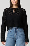 Florence by Mills Keyhole Open Knit Crop Sweater