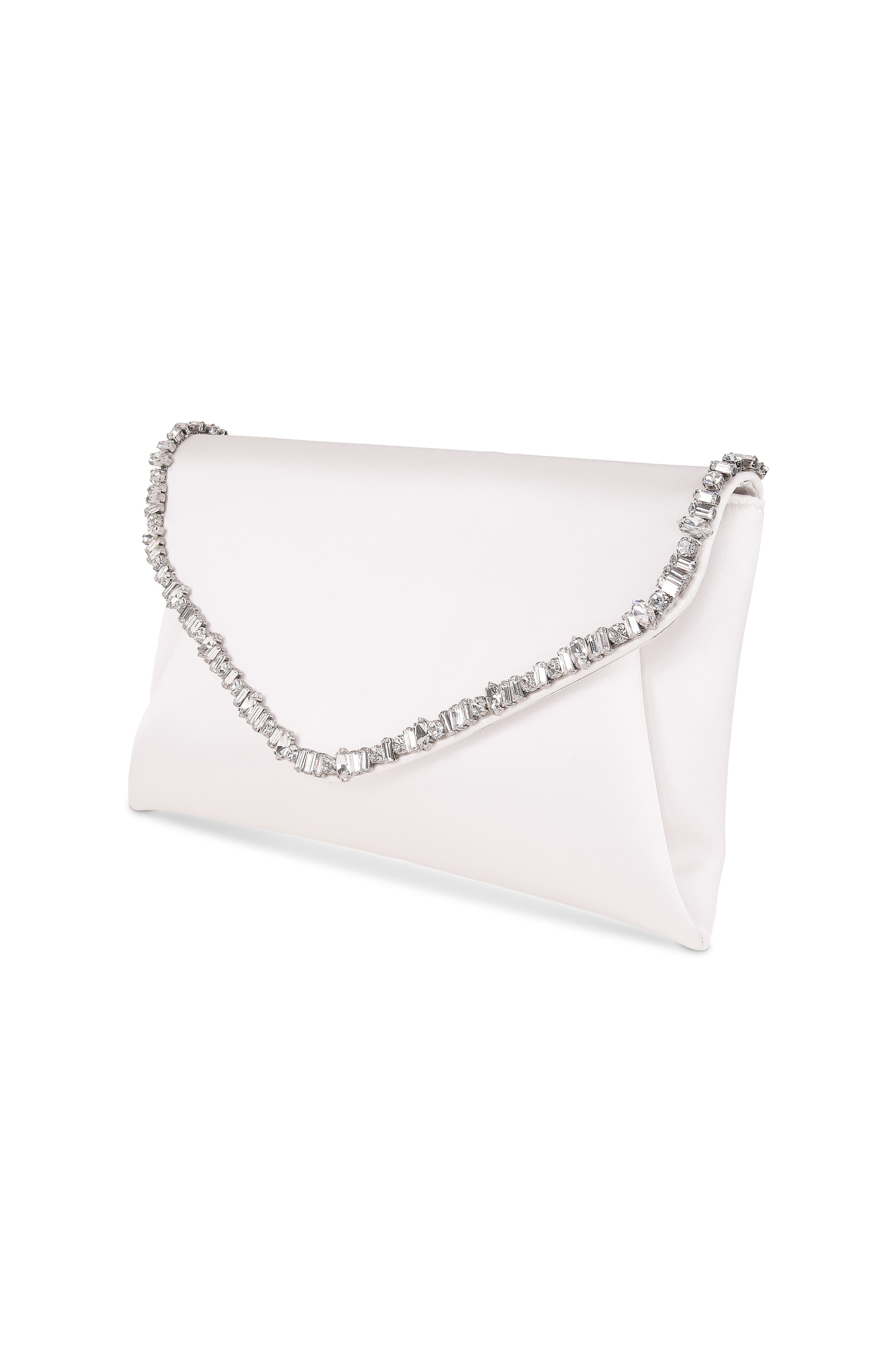 Jewel Badgley Mischka Mika Mix Crystal Neckline Envelope, Alternate, color, White