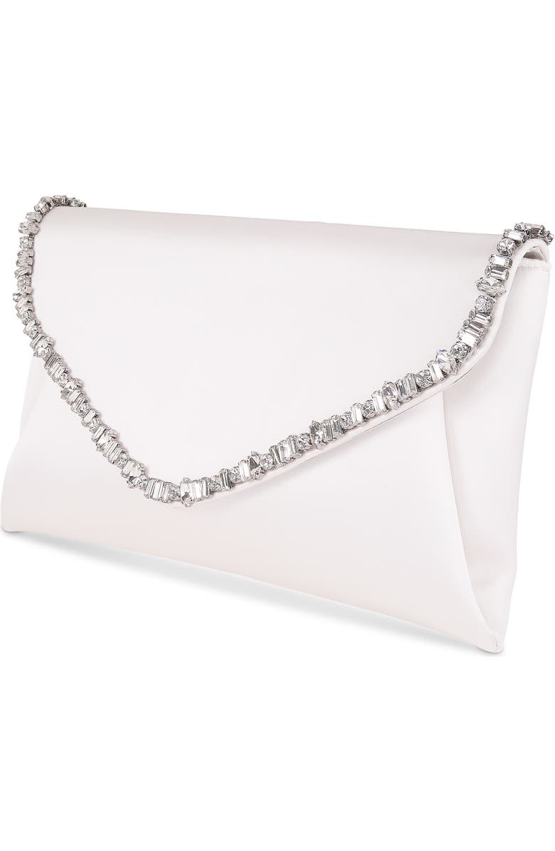 Jewel Badgley Mischka Mika Mix Crystal Neckline Envelope, Alternate, color, White