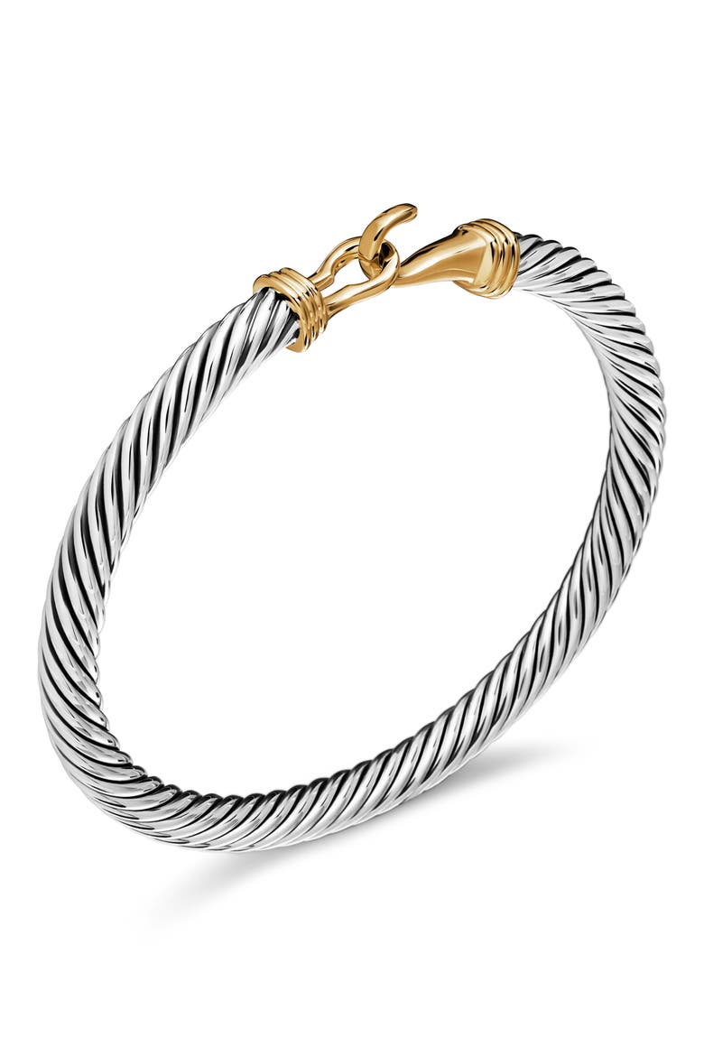 Buckle Classic Cable Bracelet in Sterling Silver with 14K Yellow Gold, 5mm, Alternate, color, TWO TONE