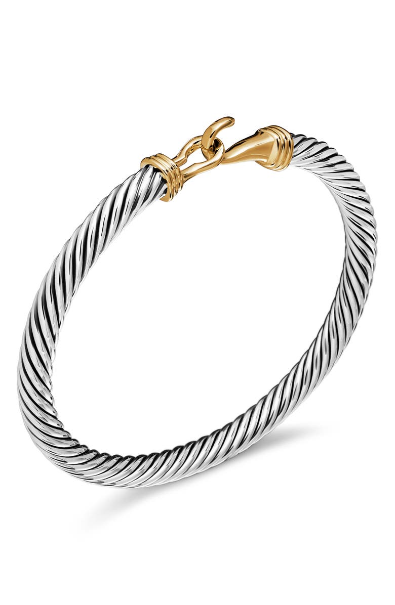 David Yurman Buckle Classic Cable Bracelet in Sterling Silver with 14K Yellow Gold, 5mm, Alternate, color, Two Tone