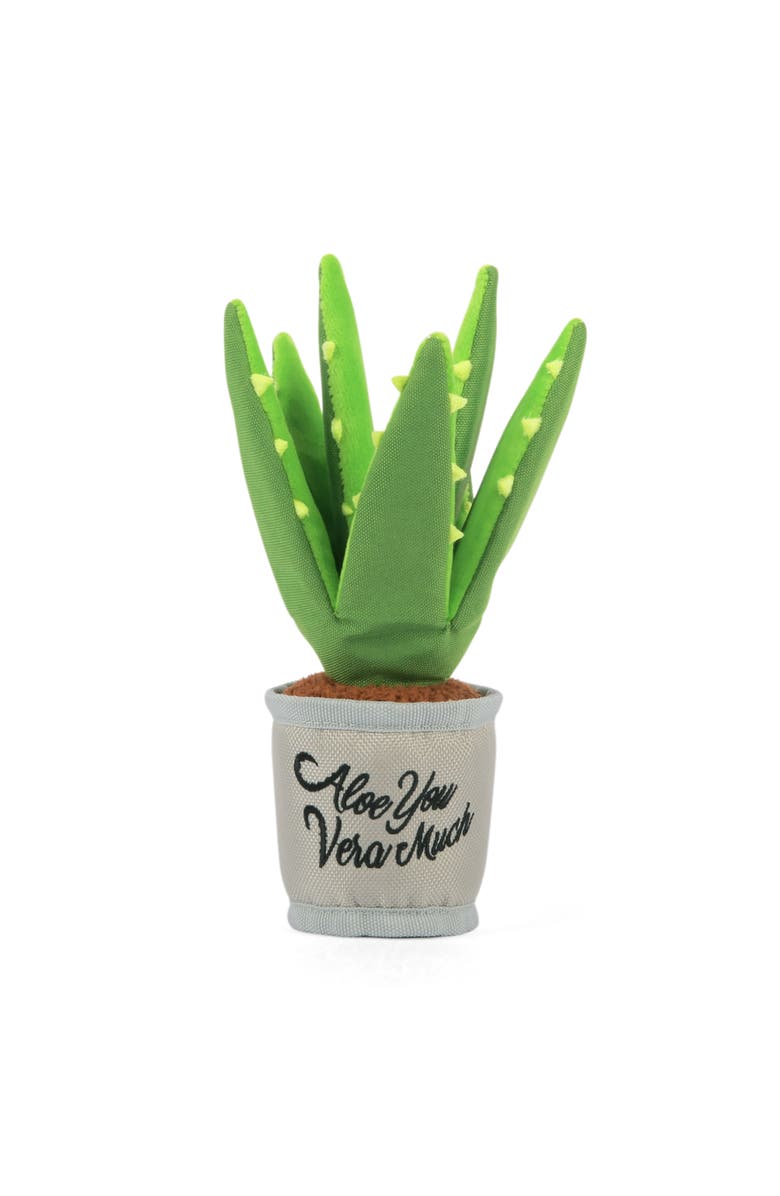 P.L.A.Y. Blooming Buddies Aloeve You Plant, Plush Dog Toy, Crinkle Leaves, Main, color, Multicolored