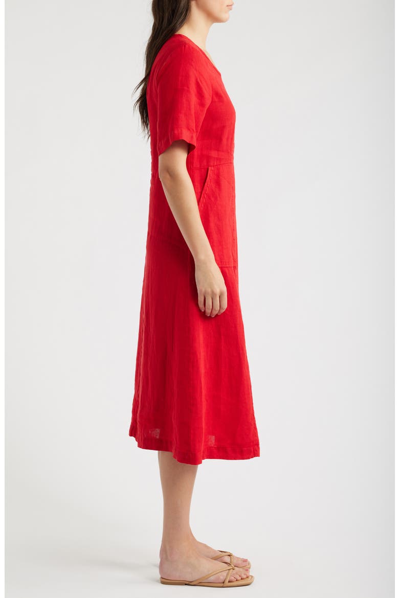 Grass Wave Midi Dress, Alternate, color, BOAT RED